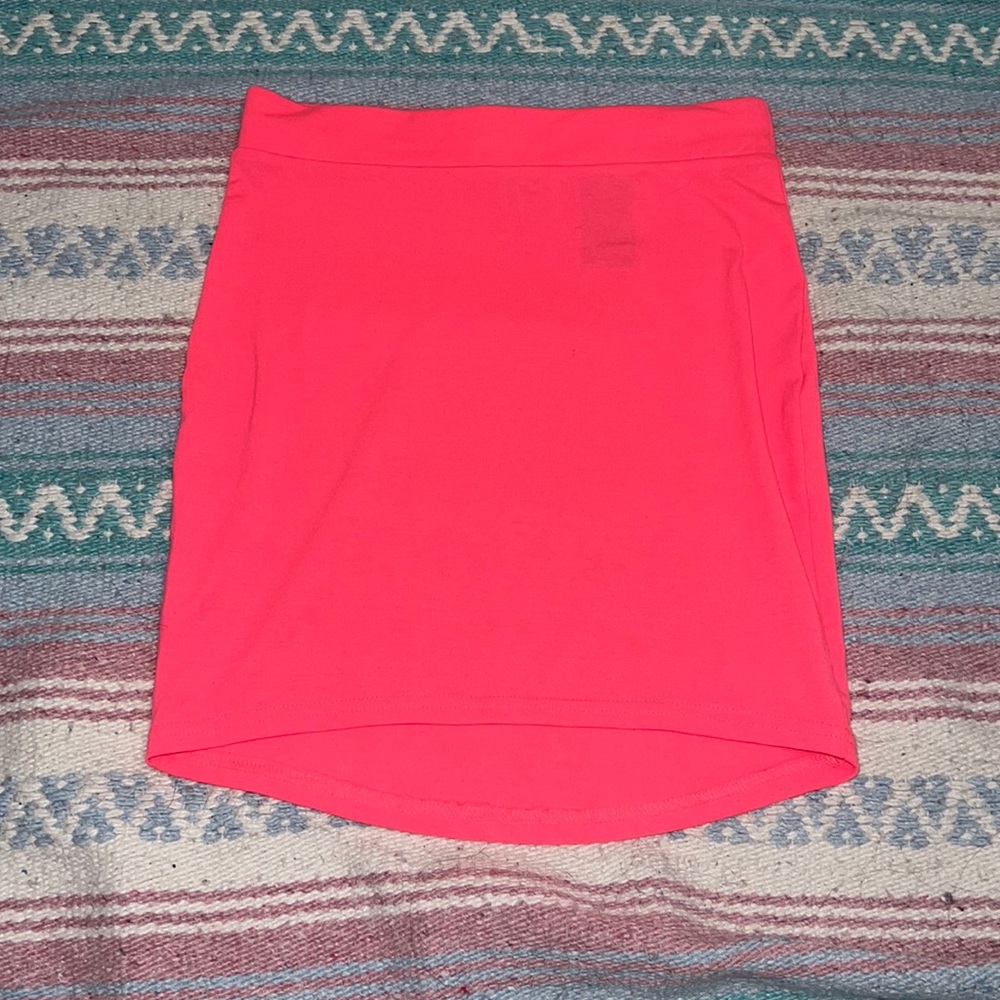 H&M Divided neon pink bodycon mini skirt